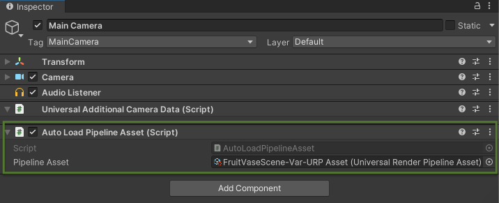 Auto Load Pipeline Asset interface