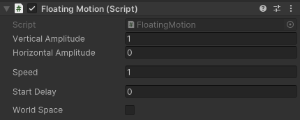 Floating Motion script interface
