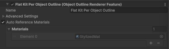 Flat Kit Per Object Outline Renderer Feature, main parameters