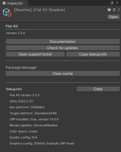 Readme tool's interface